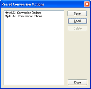 Description: adddoc_htmlconversionoptions_presets