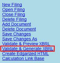 generate xbrl